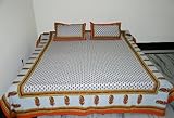 Indian Handcrafted Hand Block Printed Cotton Double Bed Bedspread with Pill ....