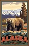 Northwest Art Mall 11 x 17 Poster Alaska Grizzly by Paul A. Lanquist