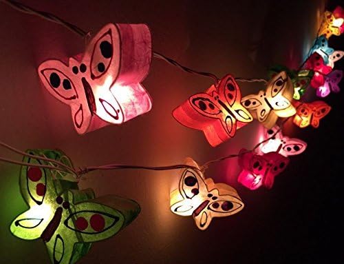 1 Set Handmade Lighting String 20 Butterfly Lights Hanging Lamp Mixed Colors Home Decoration, Patio, Living Room, Kid Toys, Yard &amp; Garden Indoor Outdoor, Birthday,...
