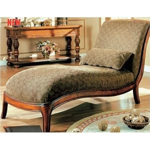 Soho Collection Armless Chaise Lounger Chair with Accent Pillow