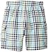 Calvin Klein Baby Boys' Blue Tee with Plaid Cargo Shorts