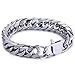 Trendsmax Heavy Mens Bracelet Chain 316L Stainless Steel Silver Black Color Punk Double Curb Cuban Rombo Link 15mm/16mm