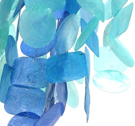 Zen Zen Garden Capiz Shell Wind Chime - Caribbean Waters