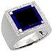 14K White Gold Men's Ring, w/ 0.08 Carat title=