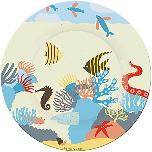 Arty Frog 8" Kids Plate, Coral