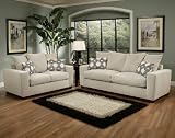 2pc Sofa Loveseat Set Contemporary Multi Throw Pillow Back in Stone