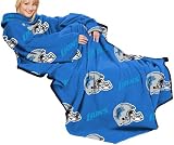 NFL Detroit Lions Adult Comfy Throw, Officially Licensed Blanket with Sleeves by Northwest "Repeat" Design