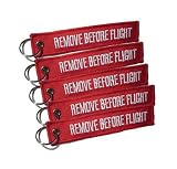 Produkt-Bild: 5er Pack Schl&uuml;sselanh&auml;nger "Remove before flight" inkl. Schl&uuml;sselring