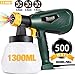 Paint Sprayer, TECCPO 500 Watts Up to 100 DIN-s, 800ml/min HVLP Electric Spray Gun with 1300ml Detachable Container, 3 Copper Nozzles & 3 Spray Patterns, Adjustable Volume Dial for Home Exterior