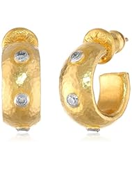 GURHAN "Constellation" 3 White Diamond High Karat Gold Hoop Post Earrings