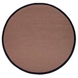 Sisal Natural / Black Contemporary Round Rug Size: Round 8