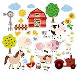 Farm Friends Baby/Nursery Peel & Stick Wall Art Sticker Decal by CherryCreek Decals [並行輸入品]