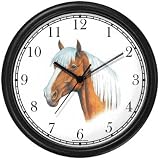 Palomino - JP - Horse Wall Clock by WatchBuddy Timepieces (Black Frame)