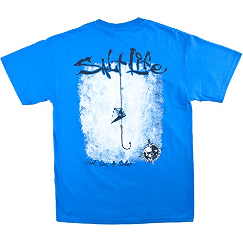 Salt Life Men's Hook Line & Sinker Tshirt Royal Blue M Sporting Goods