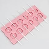 Crystallove 12-Capacity Round Silicone Lollipop Mold with Sticks for Baking Hard Candy Chocolate (Pink, 1pcs)