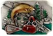 Trout Fly Fishing Enamel Pewter Buckle