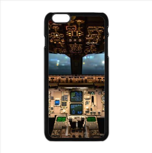 unique design Airplane Cockpit pattern,cool plane cockpit art Custom Case for iPhone6 plus 5.5inch PC case cellphone cover black