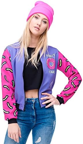 I Donut Care 3D Printed Bomber Jacket women Top