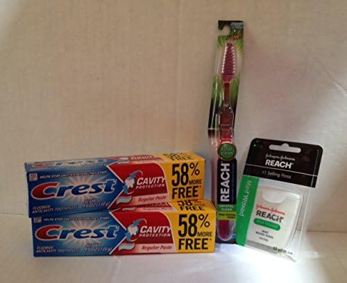 Crest Cavity Protection (2), Reach Mint Waxed Floss (1), Reach Crystal Clean Toothbrush (1) Bundle