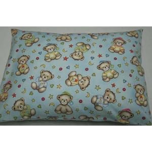 Twin Pillow Case - Blue Teddy Bears - Made In USA