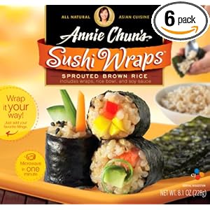 Annie Chun's Sprouted Brown Sushi Wraps, 7.0-Ounce Packages (Pack of 6) by 