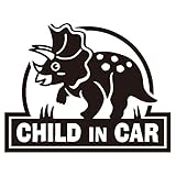 imoninn CHILD in car ステッカー　【シンプル版】　No.72　トリケラトプスさん　（黒色）