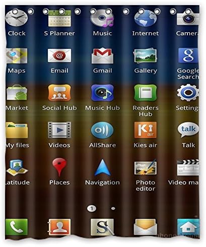 Customized Unique Smartphone Interface Design Waterproof Polyester Fabric Bathroom Custom Shower Curtain 60 inch x 72 inch