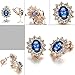 Yoursfs Blue Crystal Clip On Earrings for Women 18K Rose Gold Plated Fashion Jewelry Unique Cocktail CZ Earrings Gift