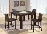 51flYA24MTL. SL160  Modern Furniture Elegant Wenge Veneer Bar Table with Four Brown Matching Bar Stools