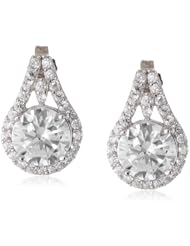 .925 Sterling Silver Post with Friction Back Cubic-Zirconia Earrings