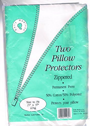 Two Cotton/polyester Zippered Pillow Protectors - King Size (21"x37")
