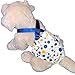 FunnyDogClothes Female Dog Diaper With Suspenders COTTON Reusable Washable for SMALL Dog Breeds (BLUE, Small: Waist 10