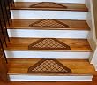 Washable Non-Skid Carpet Stair Treads - Beige Checkerboard Hexagon (13)