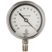 Ashcroft 30 Test 3" 316 Stainless Steel Vacuum Gauge -30/0 In/Hg