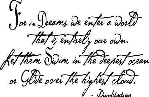 For in Dreams We Enter a World Size Small - Dumbledore Wall Art Decal Sticker Home Decor