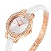 Xinge D3866L-W Women's Rose Gold Tone Roman Numerals Bangle Watch and Bracelet Set