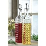 Home Elements Hobnail Oil and Vinegar Cruet Bottles - Set of 2