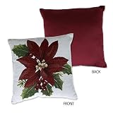 Famous Maker Poinsettia Tapestry Decorator Pillow
