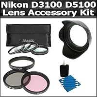 52mm Bundle Lens Accessory Kit For Nikon D3100 D5100 Digital SLR Camera Which Have Any Of These (18-55mm, 55-200mm, 50mm) Nikon Lenses Includes 52mm 3pc High Resolution Multi Coated Filter Kit + 52mm Lens Hood + 4pc +1 +2 +4 +10 52mm Close Up Filter Set