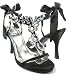 Glitz! Glamorous Black Satin & Diamonds Sandal with Back Ribbon Bows