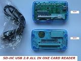 Lecteur carte mémoire Multi à USB, SD, SDHC, xD, CF, MS-Produo, avec USB cable