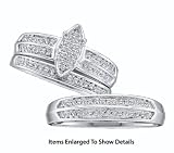 Stunning Micro Pave Set Diamond Trio Set For Him and Her