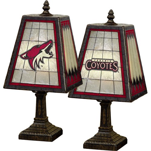 Memory Company Phoenix Coyotes Art Glass Table Lamp