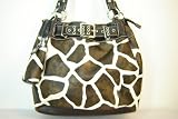Giraffe Print Belted Fashion Handbag Purse