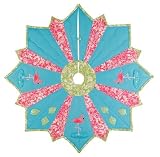 Tropical Pink Flamingo Christmas Tree Skirt