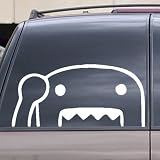 Domo Kun Peeping Vinyl Decal Sticker 7" White Car Truck Laptop Window