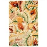 IMAGE OF Catalina Ivory Calla Lillies Rug Size: Round 5' 6