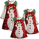 Bonnie Jean TODDLERS 2T-4T 2-Piece RED WHITE 'Snowman' FUZZY FLEECE JUMPER Special Occasion Christmas Holiday Dress Set