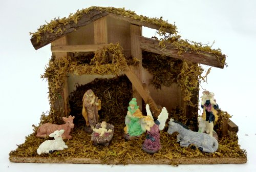 Holz Krippe Weihnachtskrippe mit