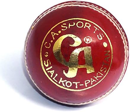 LEATHER CRICKET BALL CA RED CRICKET BALL ENTIRELY GENUINE LEATHER (Red)
